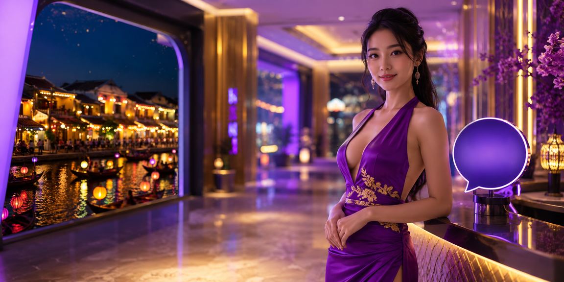 Cảnh neon rực rỡ tại Hội An gợi không khí cá cược sôi động trên điện thoại